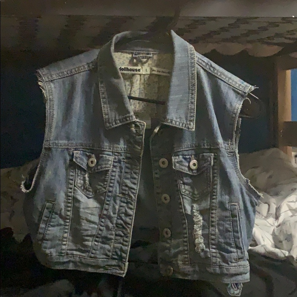 Selling a jean jacket vest!